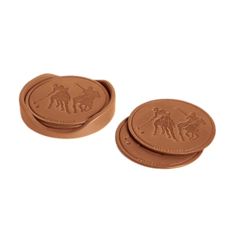 Ralph Lauren Garrett Set of 4 Coasters Saddle