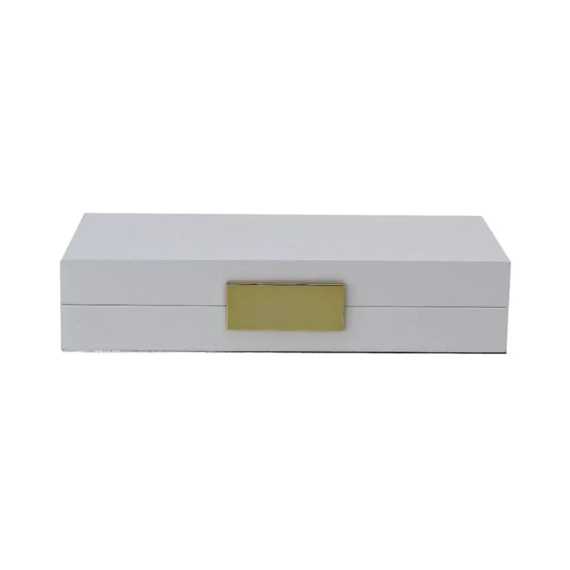 White Lacquer Box With Gold