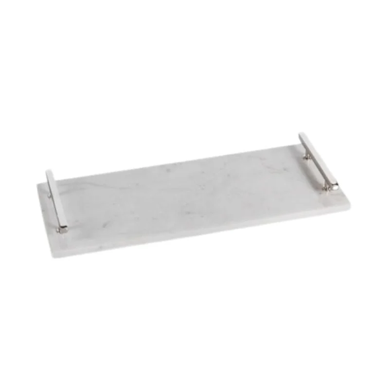 Marble Tray w/ Silver Handles