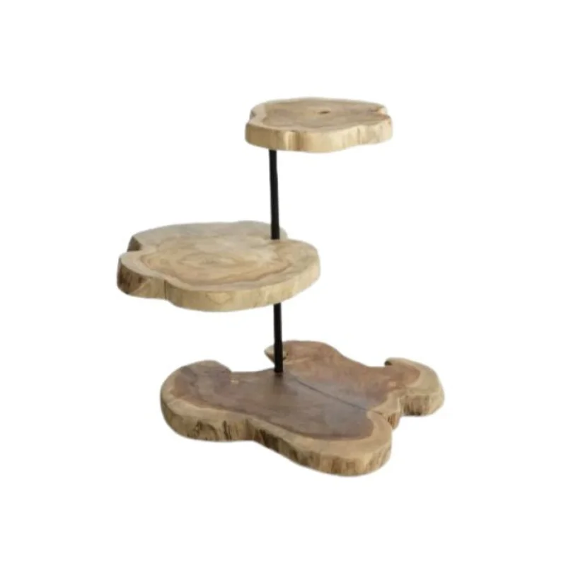 Rustic Wood 3-Tier Pedestal