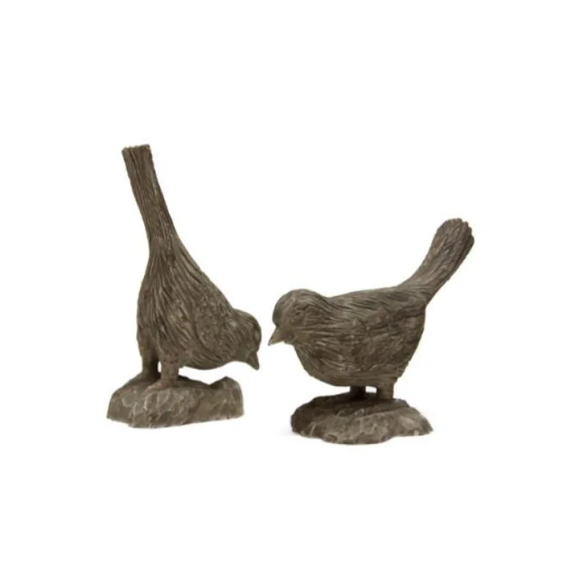 Carved Finches Set of 2