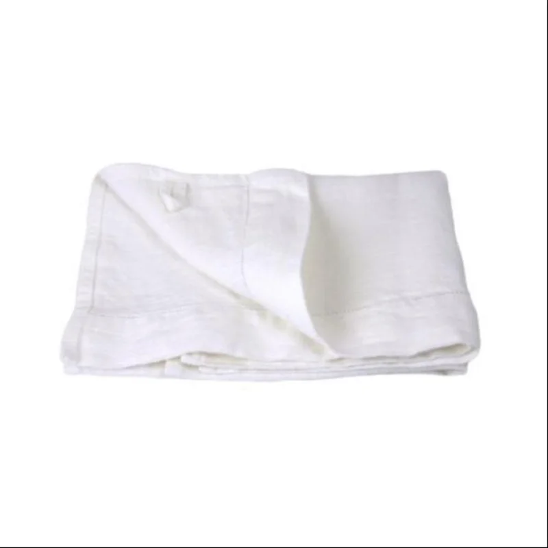 Linen Hand Towel White with Dot Hemstitch