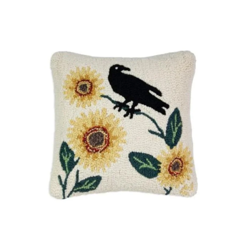 Sunflower Blackbird Pillow