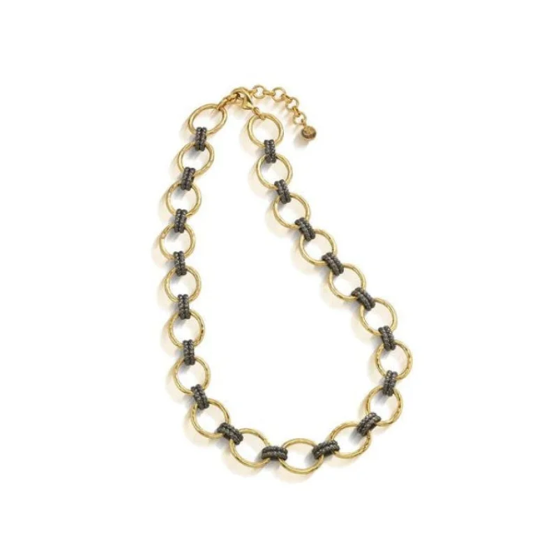 Cleopatra Grande Link Necklace Gold/Midnight