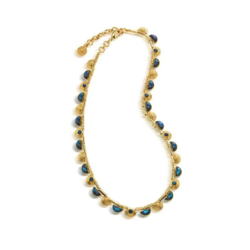 Cleopatra Riviere Necklace Blue Labradorite