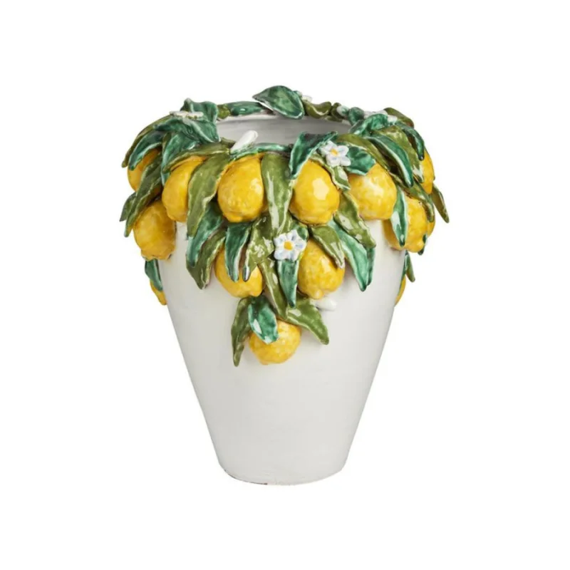 Olive Shape Vase with Lemons