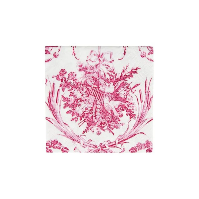 Romantic Toile Cocktail Napkins Rose