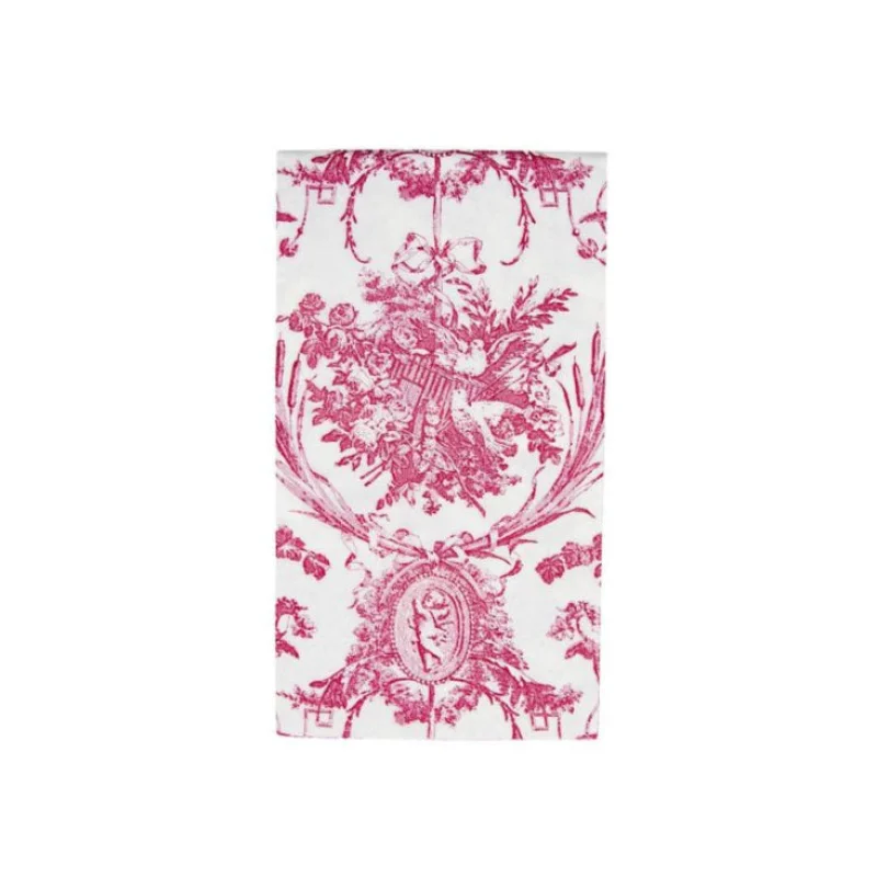 Romantic Toile Guest Towel Rose