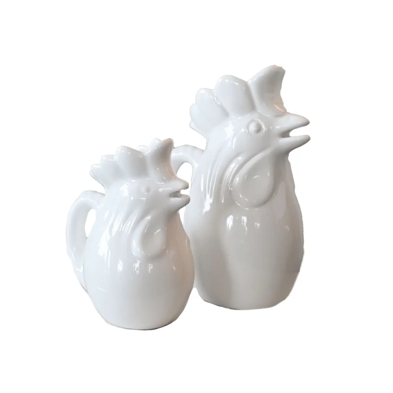 Puglia Rooster Pitcher White