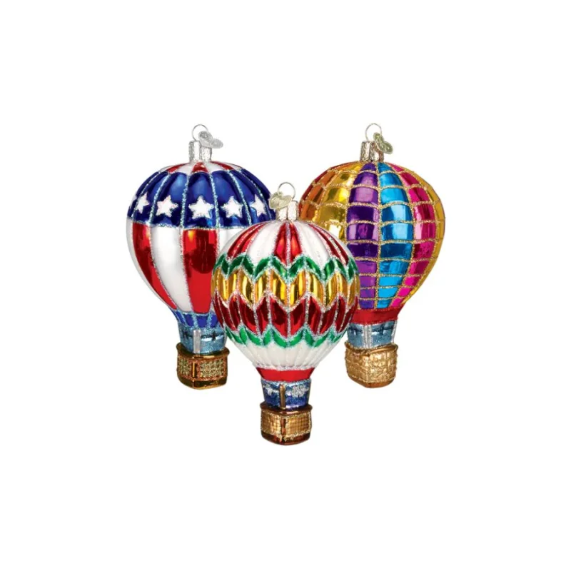 Hot Air Balloon Ornament Red, White, & Blue