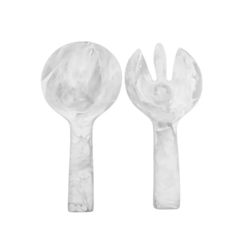 Nashi Jumbo Salad Servers White Swirl