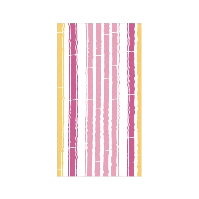 Bamboo Stripe Guest Towels in Fuchsia & PInk