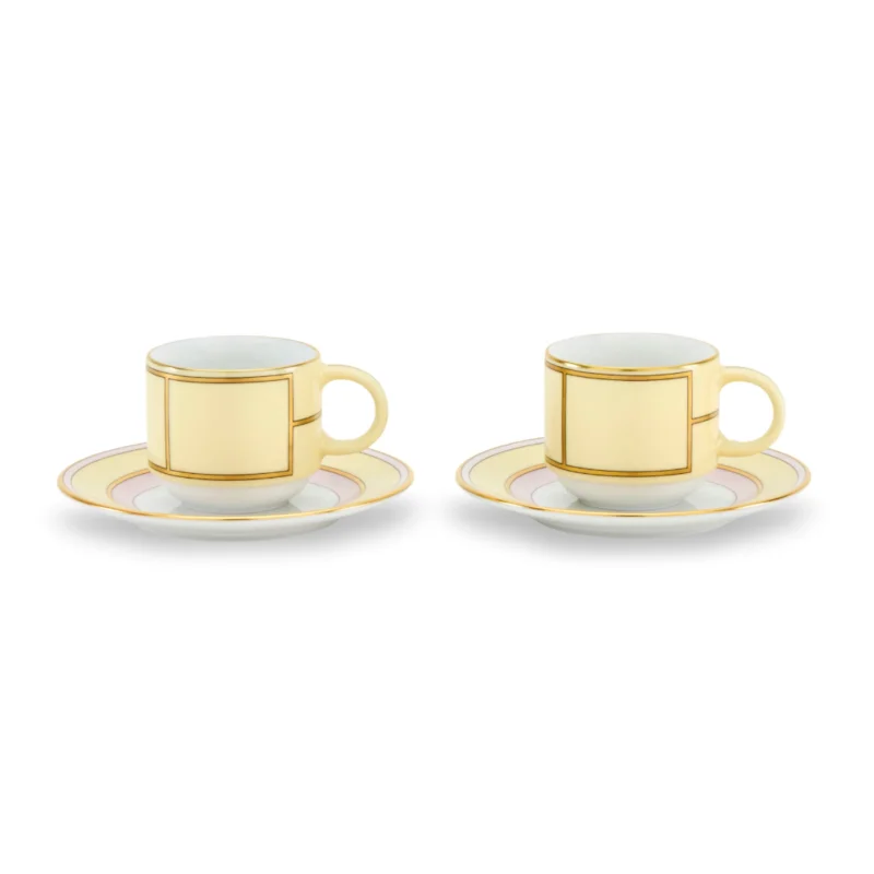 Ginori Diva Giallo Coffee Mugs Set/2 Registry Exclusive