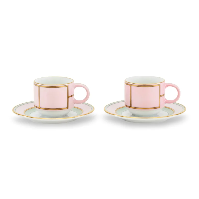 Ginori Diva Rosa Coffee Mugs Set/2 Registry Exclusive
