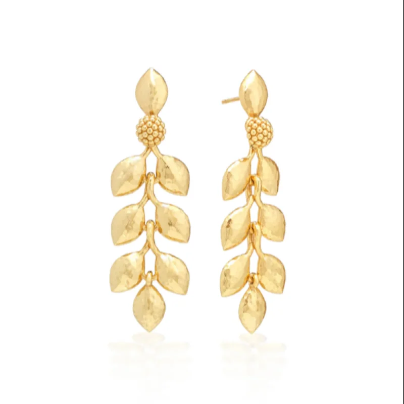 Golden Laurel Dangle Earrings