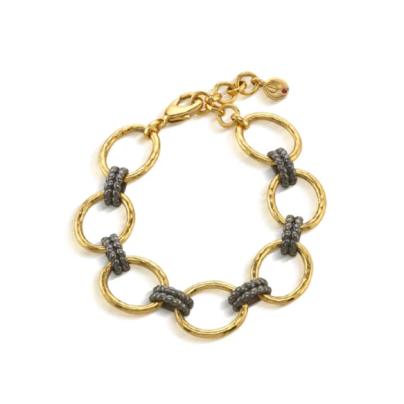 Cleopatra Grande Link Bracelet Gold/Midnight
