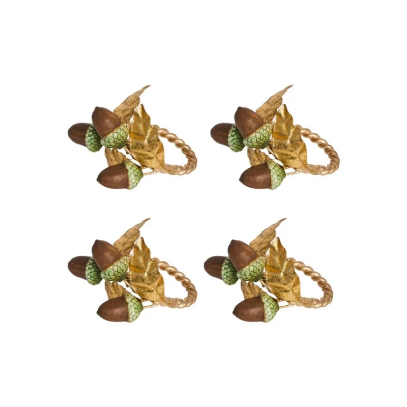 Juliska Forest Walk Acorn Napkin Ring Set/4