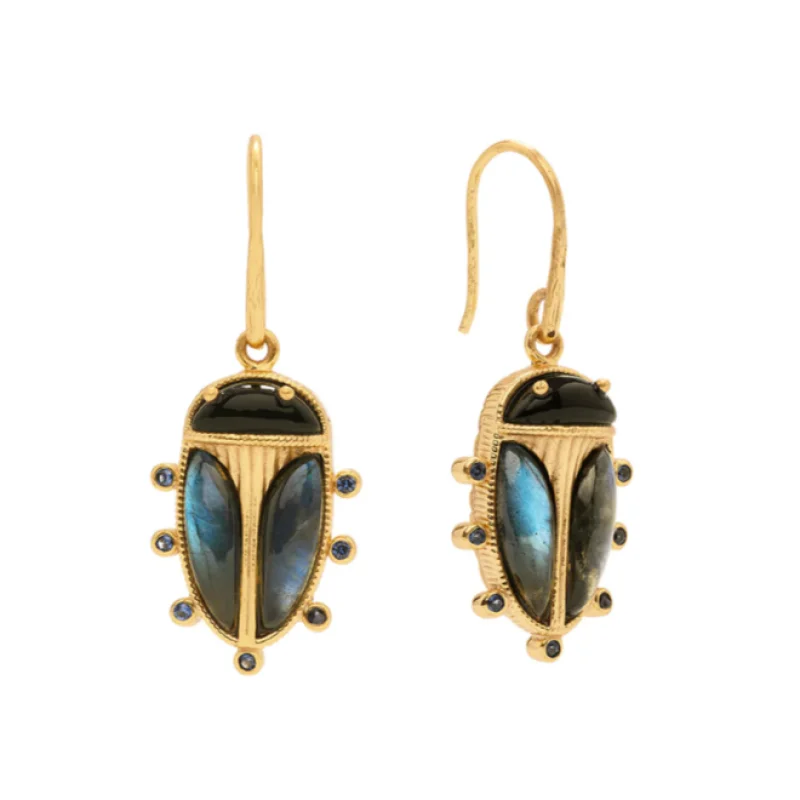 Scarab Petite Drop Earrings
