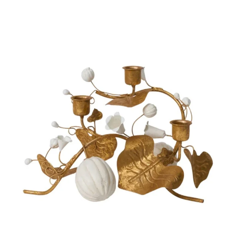 Juliska Forest Walk Pumpkin & Vine Triple Candlestick Holder