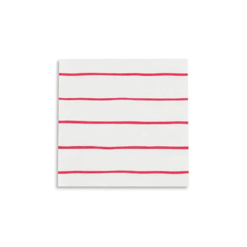 Frenchie Striped Petite Napkins Red