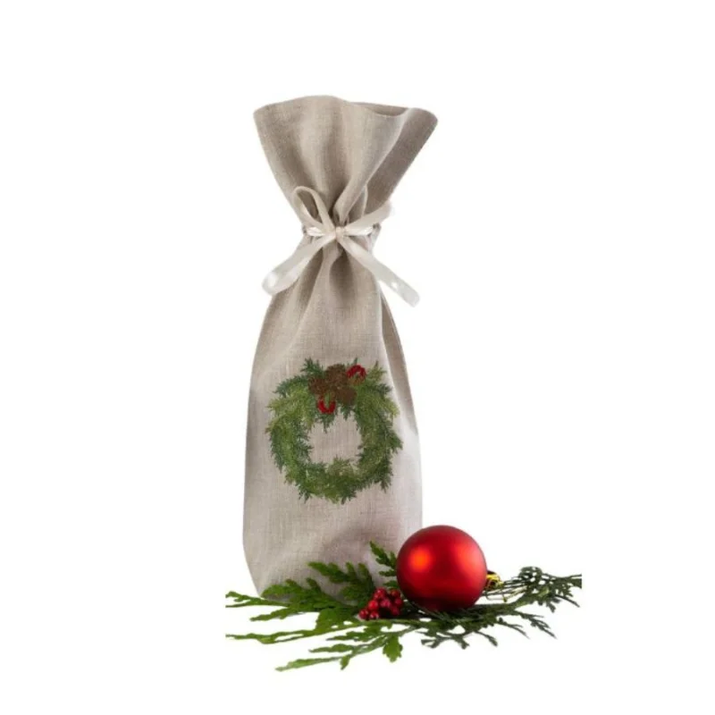 Juniper Wreath Wine Bag