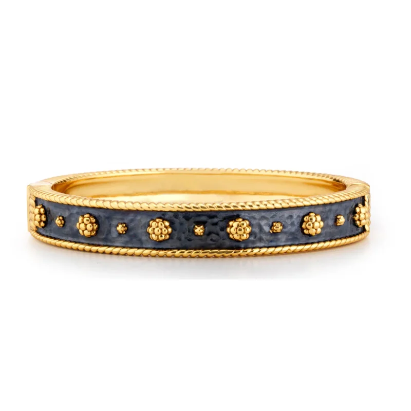 Berry Classic Hinged Bangle – Gold/MIdnight