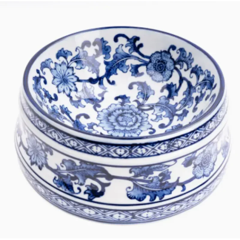 Blue Chinoiserie Dog Bowl