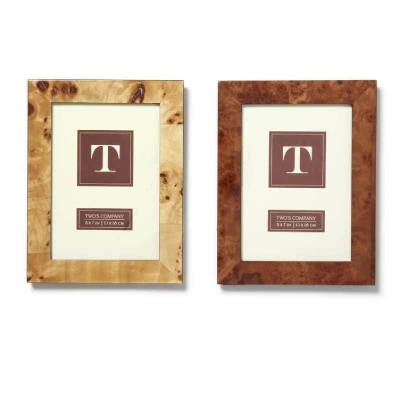 Burled Wood Photo Frame – 5 x 7 Dark Brown