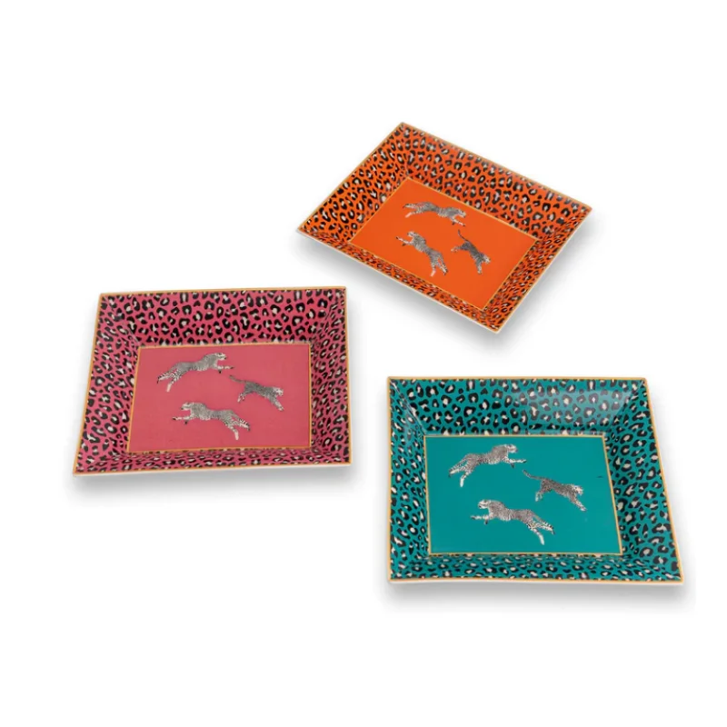 Leaping Cheetah Plates Pink