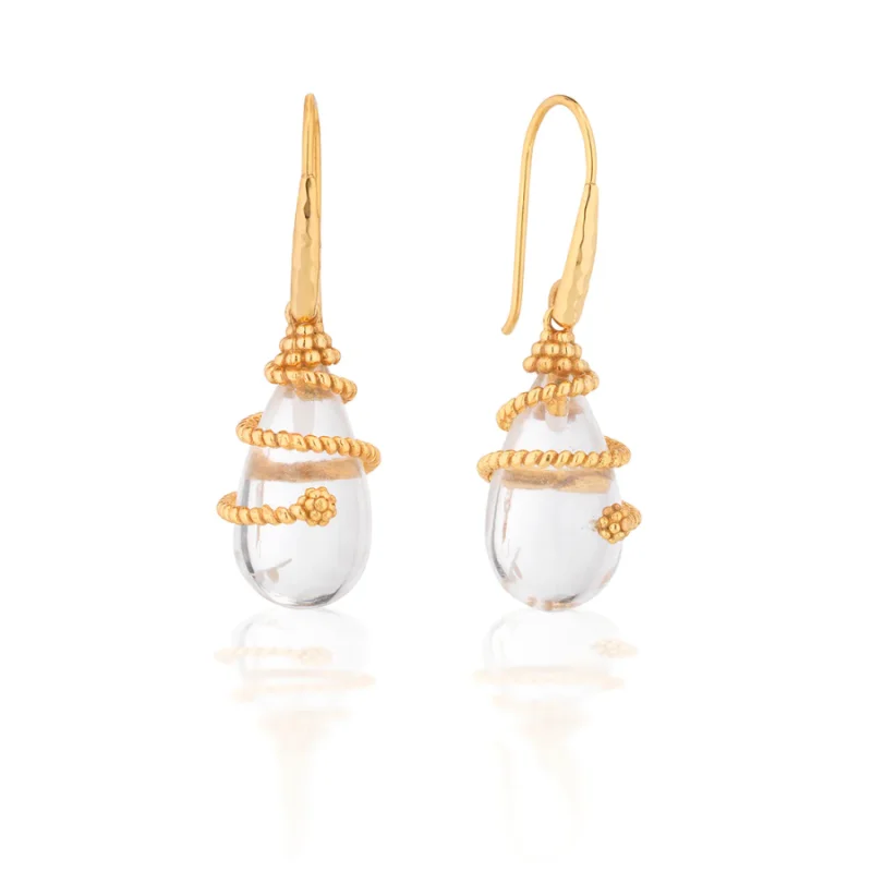 Lily Drop Earrings – Clear Quartz