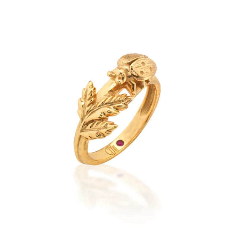 Meadow Ladybug Ring-Gold
