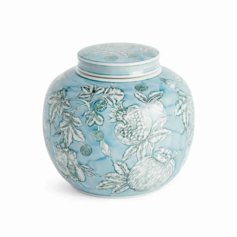 Pomegranate Sketch Lidded Jar