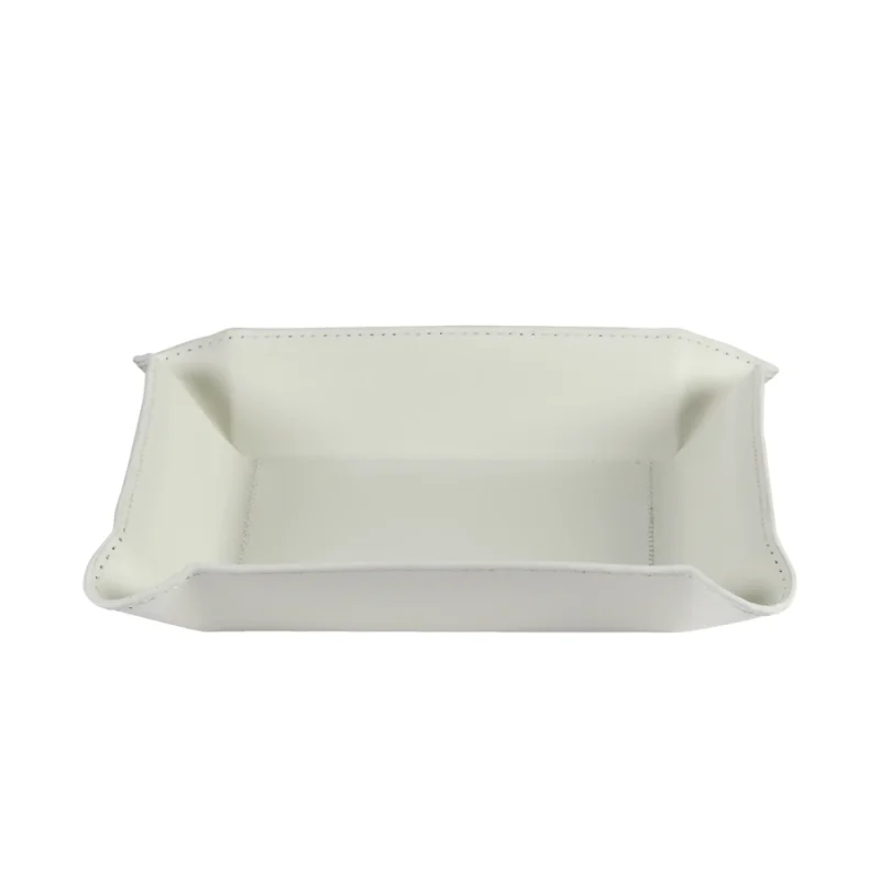 Large Leather Valet Tray Ivory