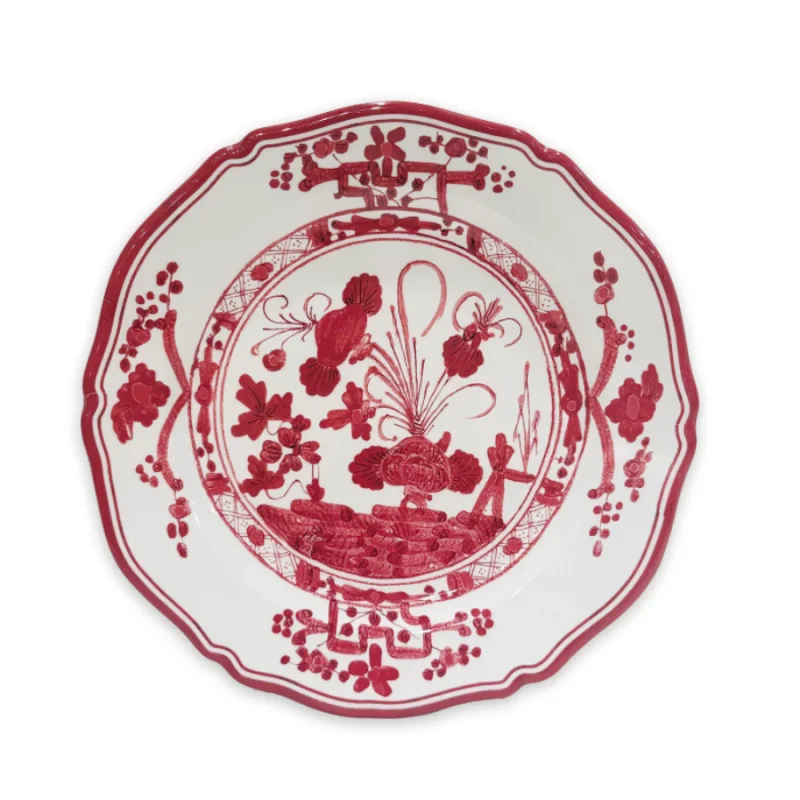 VIDA Faenza 11″ Dinner Plate White & Red