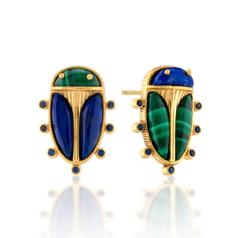 Scarab Mismatched Stud Earrings