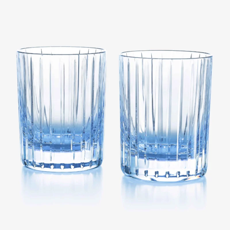 Baccarat Harmonie Tumblers Color of Joy PASTEL, Set of 2 Registry Exclusive Blue