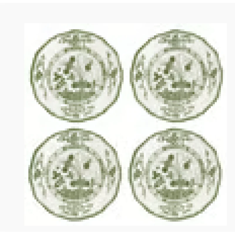 VIDA Faenza Appetizer Plate Green and White