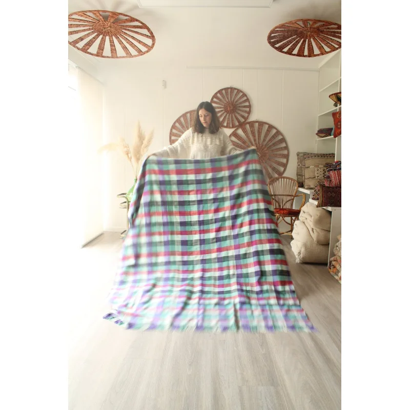 Moroccan Hak Berber Blanket Green (13)