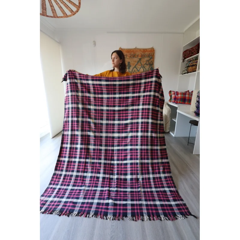 Moroccan Hak Berber Blanket Pink (15)