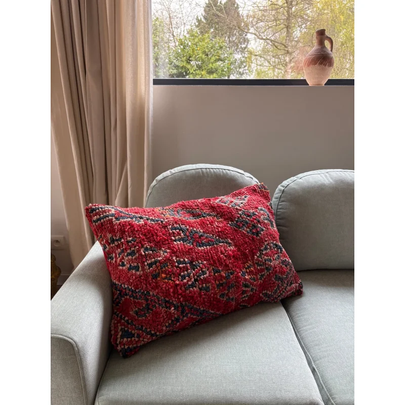 Moroccan Wool Cushion Red – 60x40cm