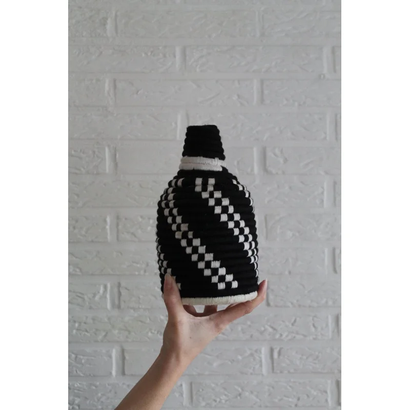 SEVILLE Black & White Moroccan Wool Basket