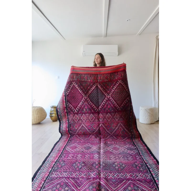 Vintage Berber Kilim Rug (842) 382x167cm