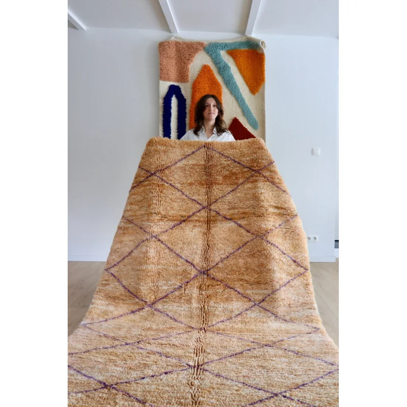 Beni Ouarain Moroccan Colorful Rug (1045) 255x170cm – Oatmeal
