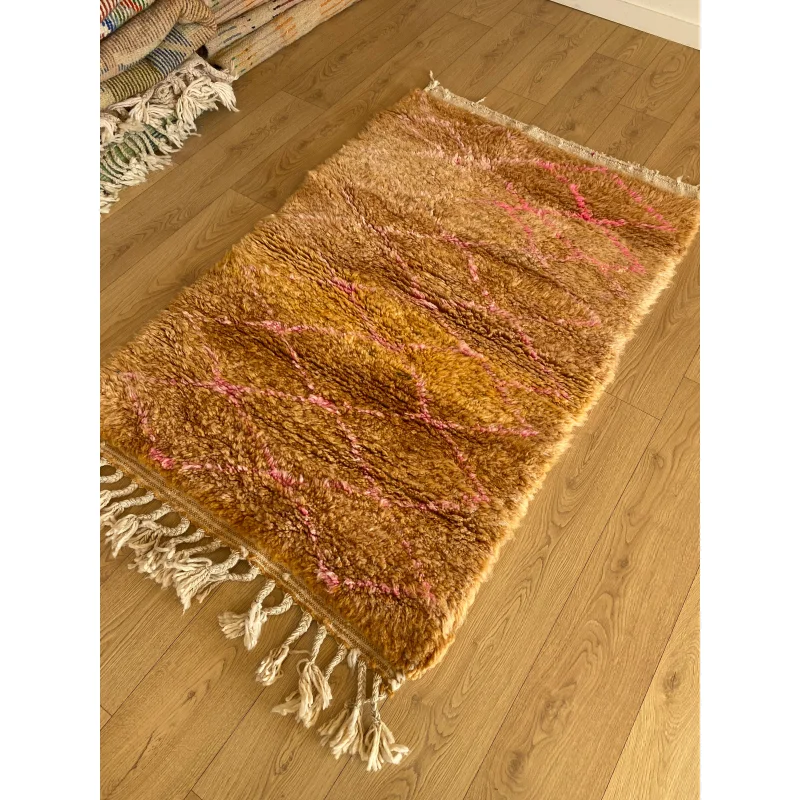Beni Ouarain Moroccan Colorful Rug (1091) 151x100cm – Oranges