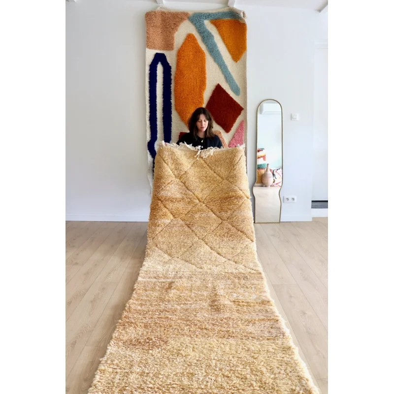 Beni Ouarain Moroccan Colorful Rug (1197) 295x97cm – Beach