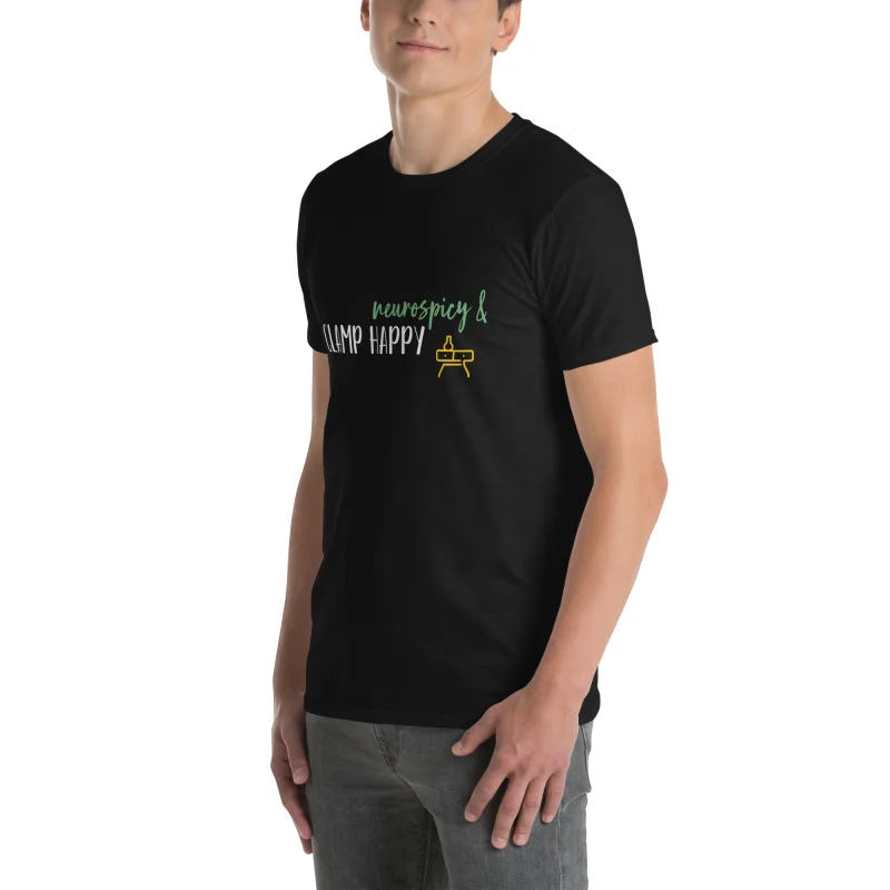 “Neurospicy & Clamp Happy” Softstyle Unisex Tee Black