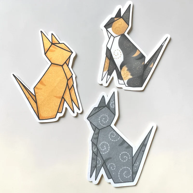 “Origami” Nacho, Willow, and Freya 3 pack stickers