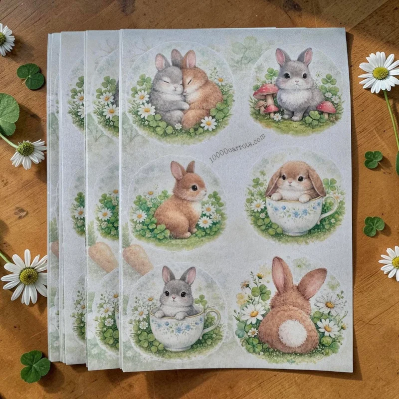 RABBIT RESCUE FUNDRAISER- Spring Bunnies Sticker Sheet