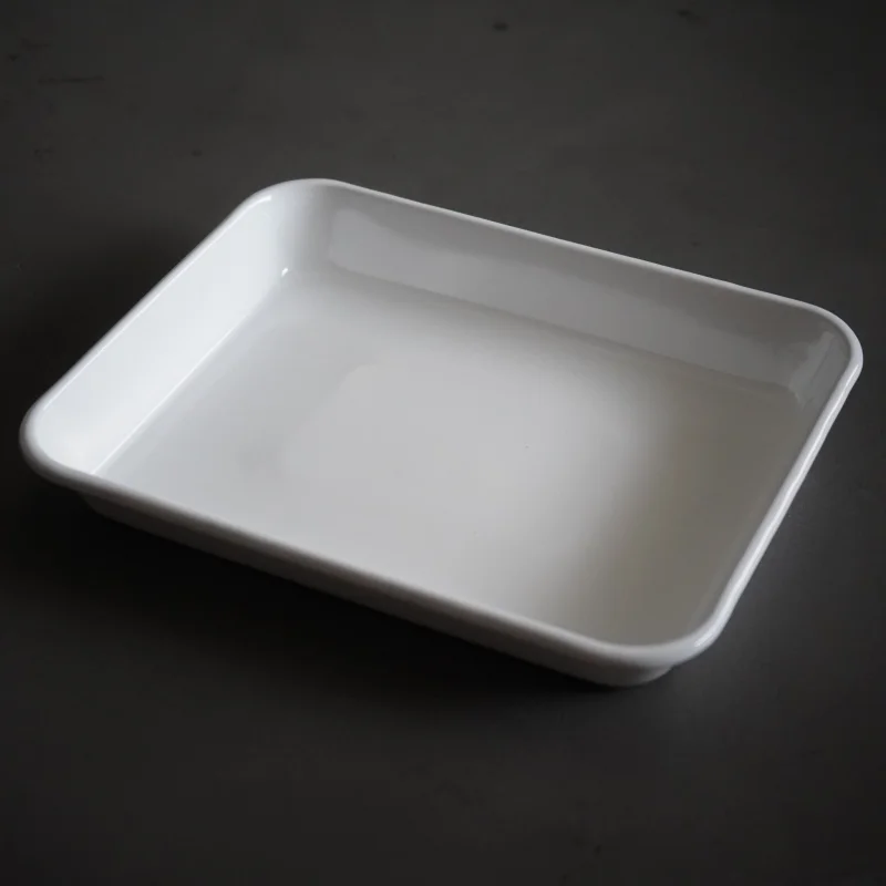 Enamel tray (all white) / Noda Horo