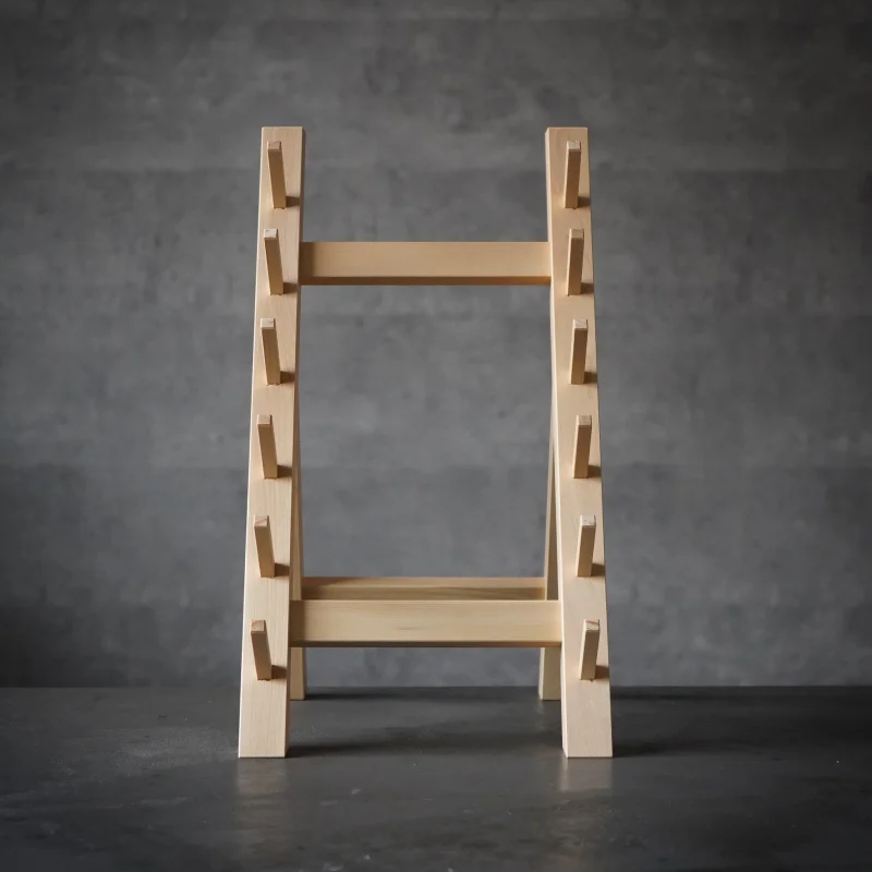 Six-tiered knife rack, made of cypress / Miyabi Urushi Kogei